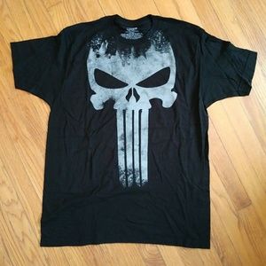 Men's Black Punisher Marvel Shirt Sz L